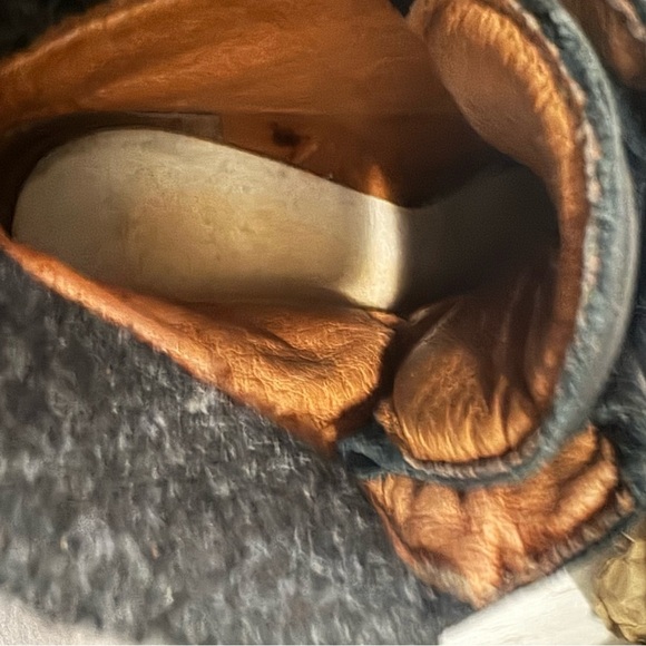 Town Shoes Leather Wedge Heel Black Winter Ankle Bootie - Picture 9 of 10